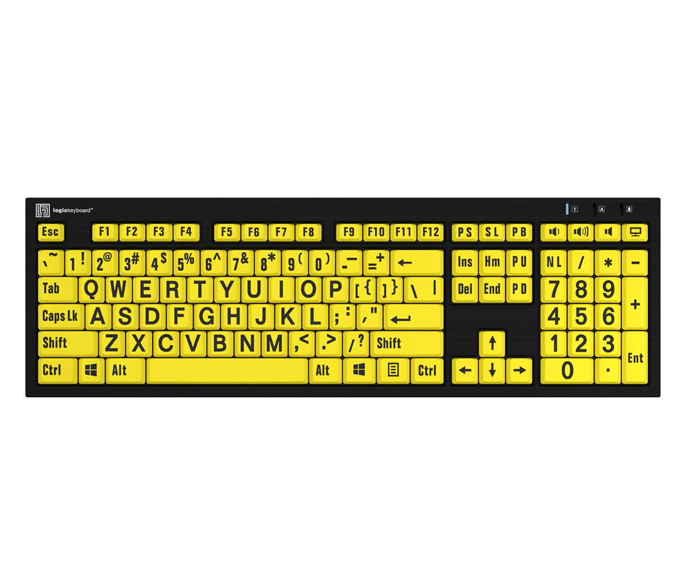 LargePrint Black on Yellow – PC KEYBOARD